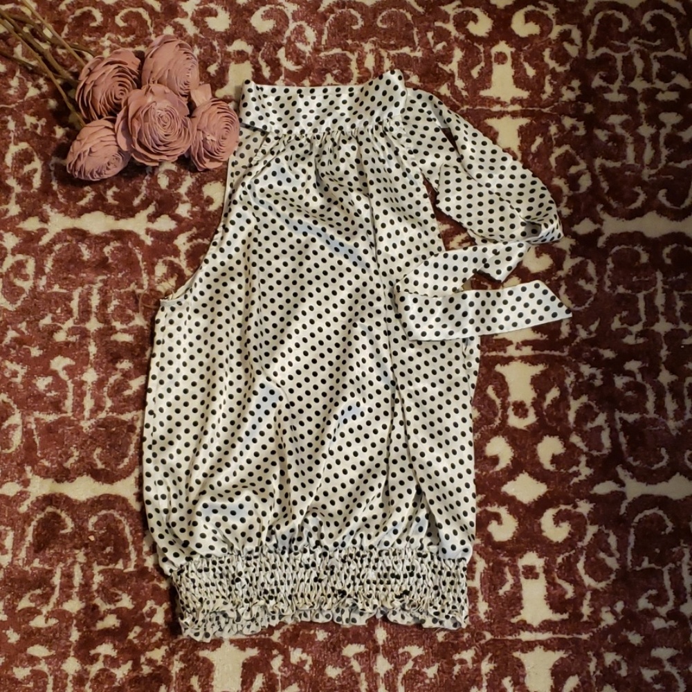 Forever 21 White and black polka dot blouse